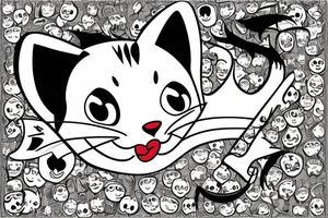 Tom the cat from Tom & jerry.
Smiling like the joker tattoo idea