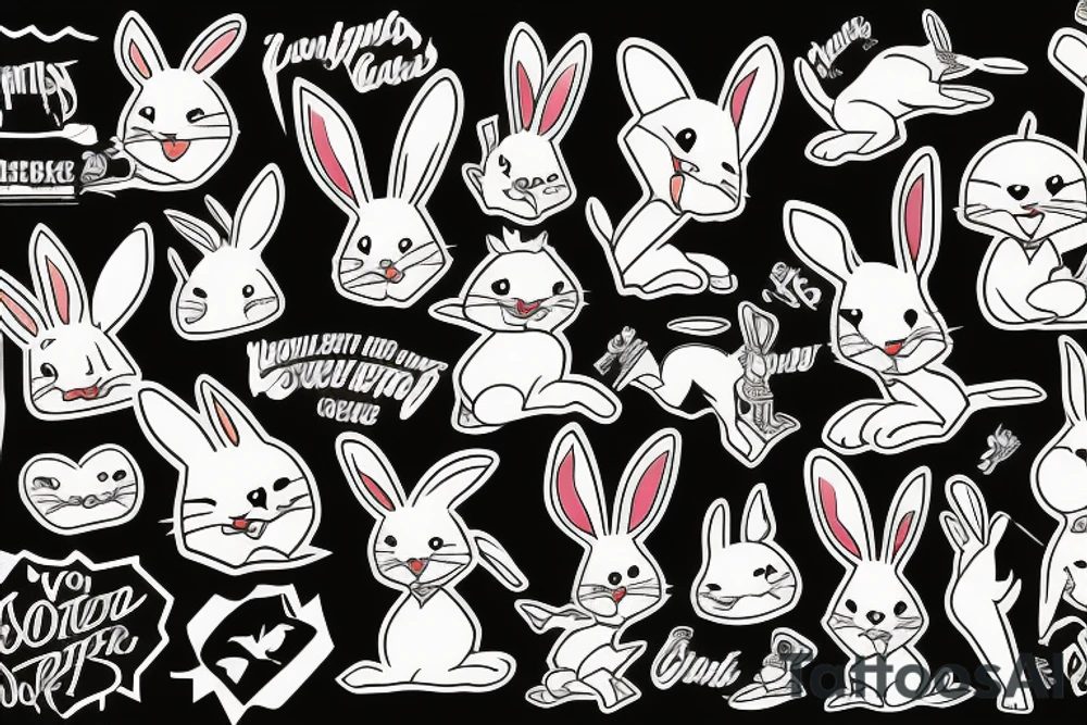 Rabbit skateboarding tattoo idea
