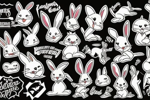 Rabbit skateboarding tattoo idea