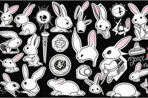 Rabbit skateboarding tattoo idea