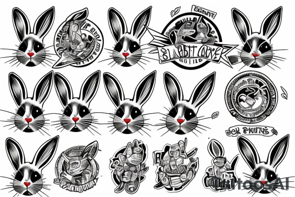 Rabbit skateboarding tattoo idea