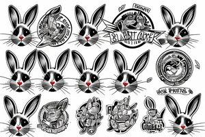 Rabbit skateboarding tattoo idea