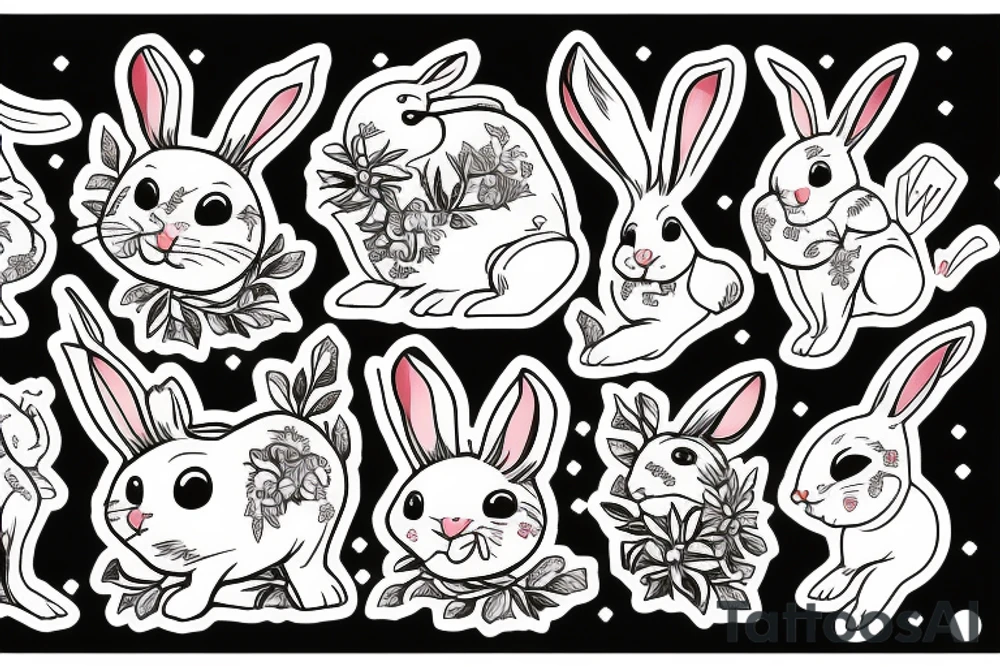 Rabbit skateboarding tattoo idea