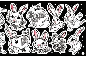 Rabbit skateboarding tattoo idea