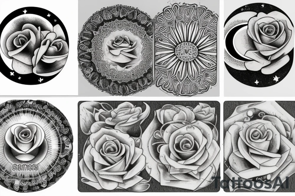 Moon phases rose spine tattoo tattoo idea
