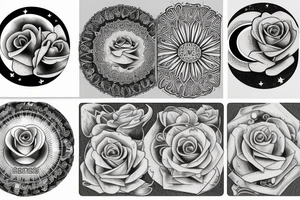 Moon phases rose spine tattoo tattoo idea