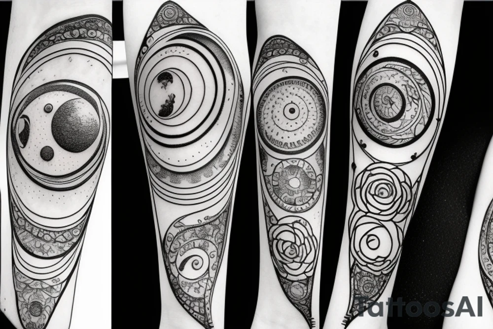 Lunar phases rose spine tattoo tattoo idea