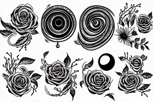 Lunar phases rose spine tattoo tattoo idea