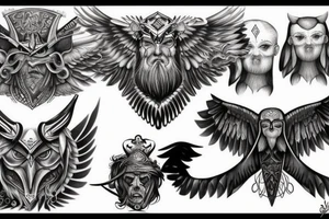 odin with mugin and munin tattoo idea