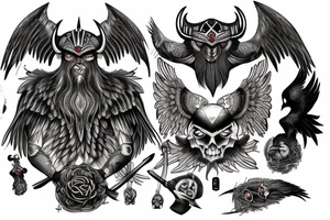 odin with mugin and munin behind him tattoo idea