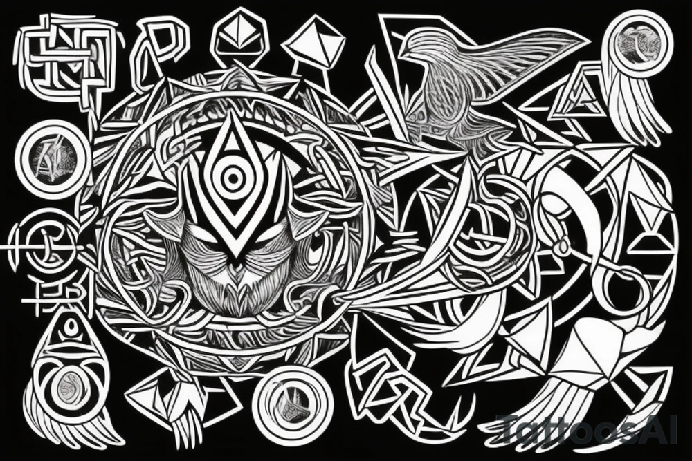 odin with mugin and munin behind him tattoo idea