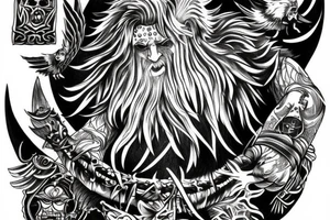 odin with mugin and munin behind him tattoo idea