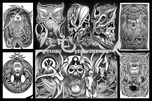 odin with mugin and munin behind him tattoo idea