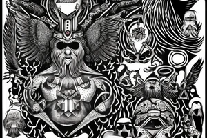 odin with mugin and munin behind him tattoo idea