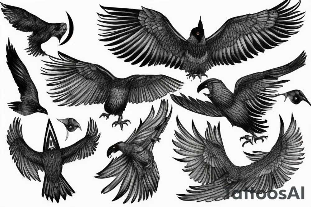 norse pegan Huginn and Muninn tattoo idea