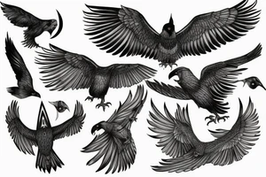 norse pegan Huginn and Muninn tattoo idea