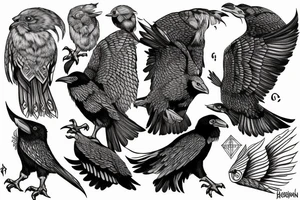 norse pegan Huginn and Muninn tattoo idea