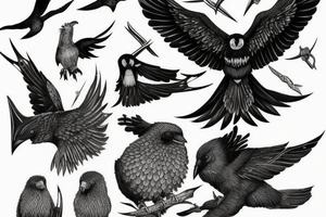 norse pegan Huginn and Muninn tattoo idea