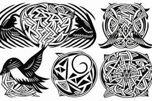 norse pegan Huginn and Muninn tattoo idea