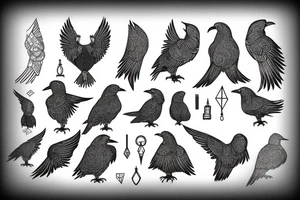 norse pegan Huginn and Muninn tattoo idea