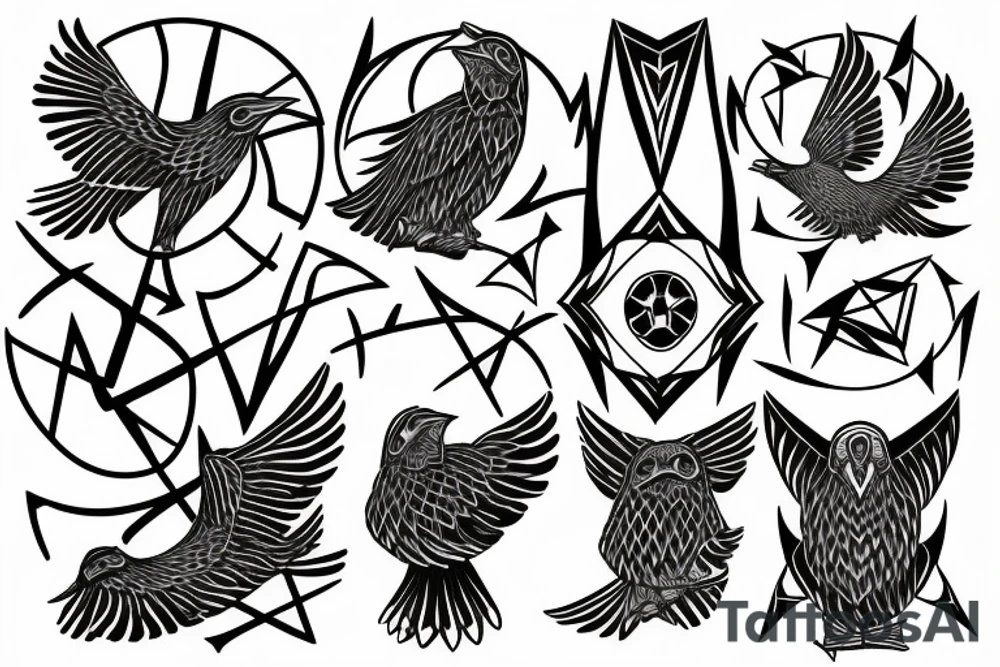 norse pegan Huginn and Muninn tattoo idea