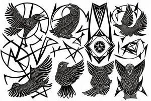 norse pegan Huginn and Muninn tattoo idea