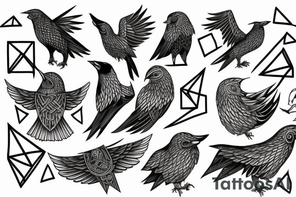 norse pegan Huginn and Muninn tattoo idea