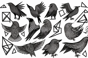 norse pegan Huginn and Muninn tattoo idea