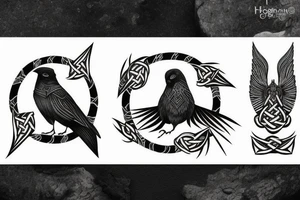 norse pegan Huginn and Muninn tattoo idea