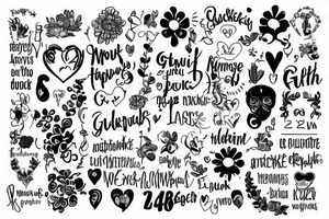 The word „glückwärts“ is a German Word and describes happiness. It reminds me at my mother. She died. Add also the death date 28.11.2022 tattoo idea