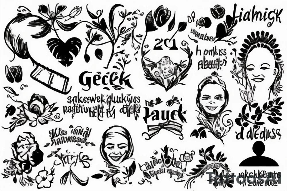 The word „glückwärts“ is a German Word and describes happiness. It reminds me at my mother. She died. Add also the death date 28.11.2022 tattoo idea
