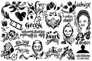 The word „glückwärts“ is a German Word and describes happiness. It reminds me at my mother. She died. Add also the death date 28.11.2022 tattoo idea