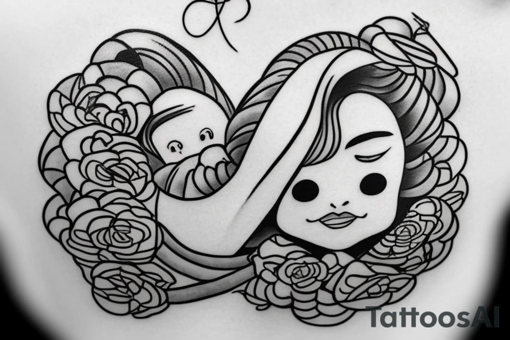 The word „glückwärts“ is a German Word and describes happiness. It reminds me at my mother. She died. Add also the death date 28.11.2022 tattoo idea