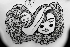 The word „glückwärts“ is a German Word and describes happiness. It reminds me at my mother. She died. Add also the death date 28.11.2022 tattoo idea