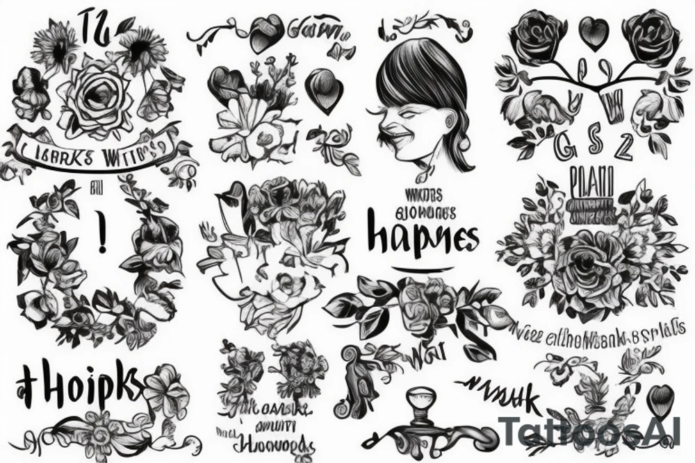 The word „glückwärts“ is a German Word and describes happiness. It reminds me at my mother. She died. Add also the death date 28.11.2022 tattoo idea