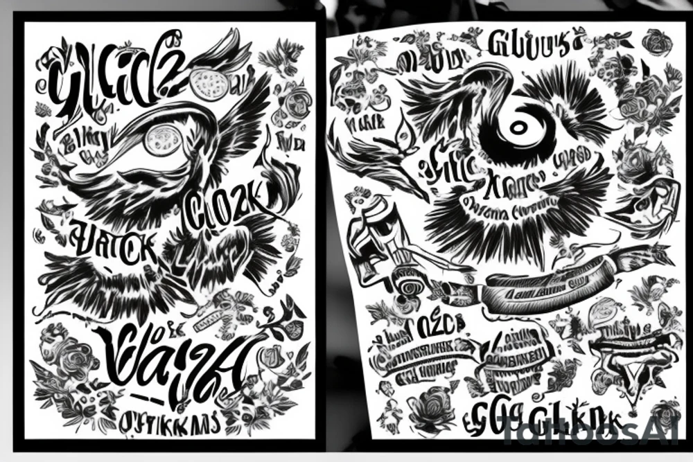 Only the word Glückwärts, add the date 28.11.2022 tattoo idea