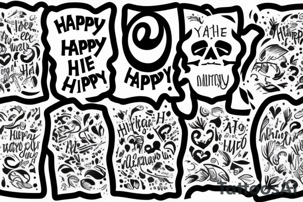 Only the word happy, add the date 28.11.2022 tattoo idea