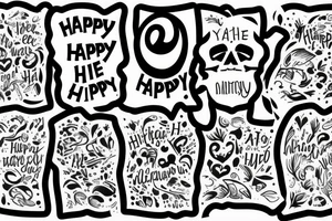 Only the word happy, add the date 28.11.2022 tattoo idea