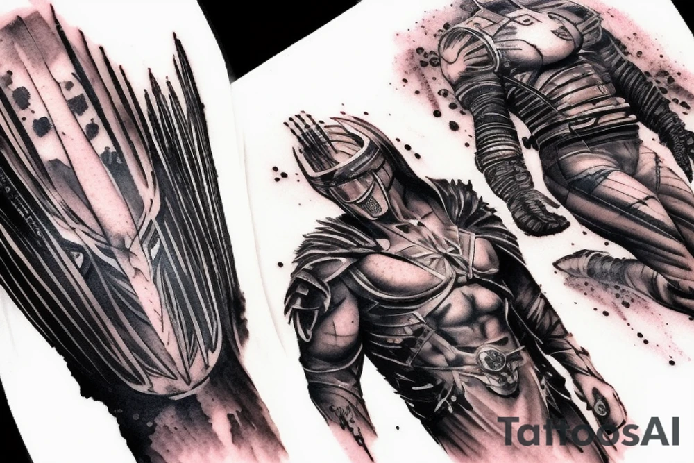 Sleeve tattoo. Predator killing Magneto. tattoo idea