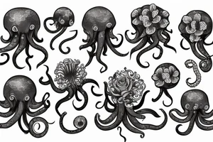Flower octopus tattoo idea