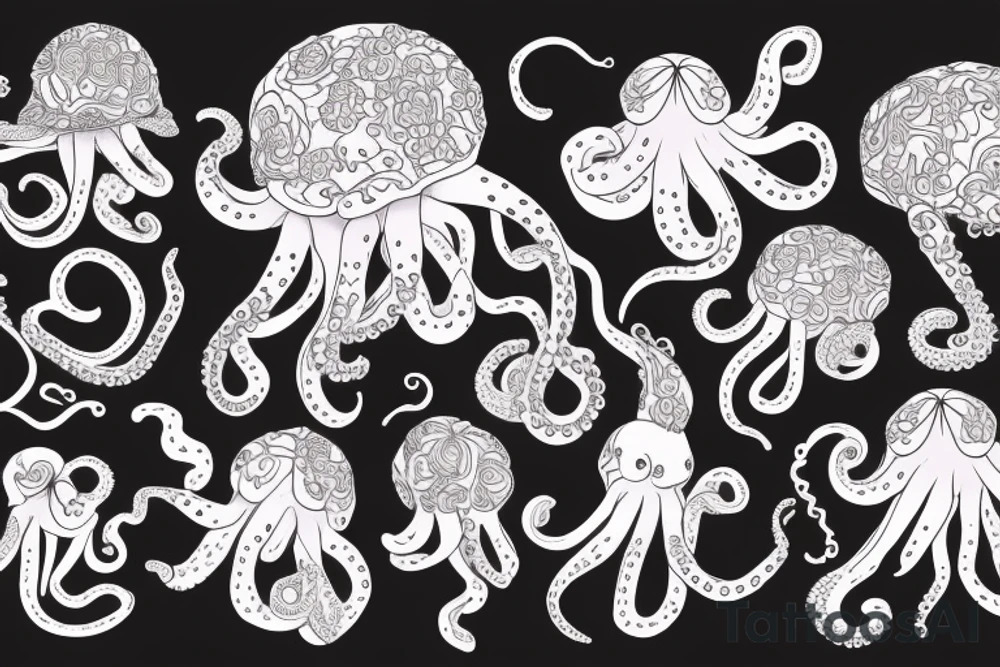 Flower octopus tattoo idea
