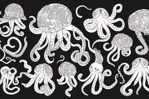Flower octopus tattoo idea
