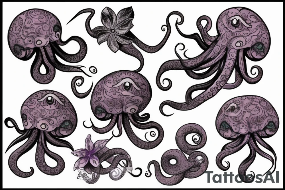 Flower octopus tattoo idea