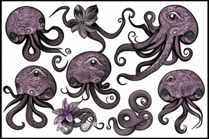 Flower octopus tattoo idea