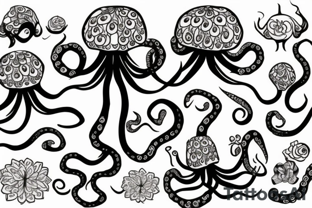 Flower octopus tattoo idea