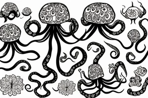 Flower octopus tattoo idea