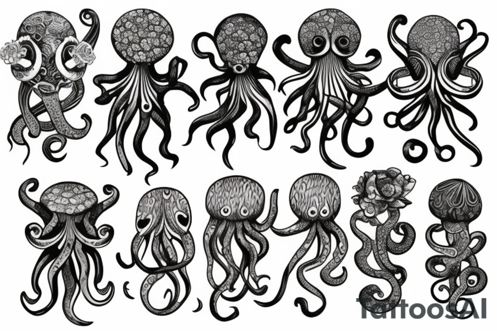 Flower octopus tattoo idea