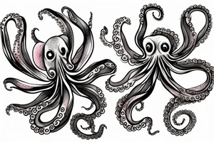Flower octopus tattoo idea
