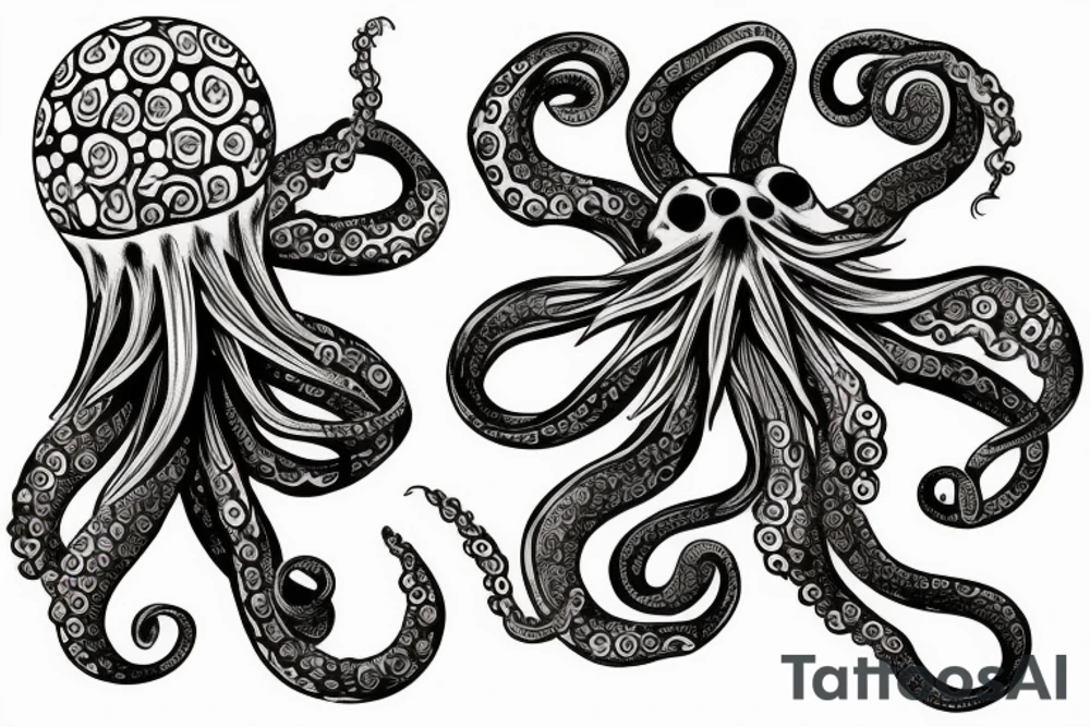 Flower octopus tattoo idea