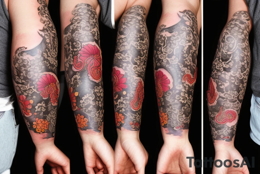 Flower octopus tattoo idea